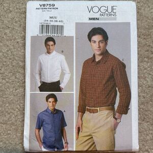Vogue men's shirt sewing pattern